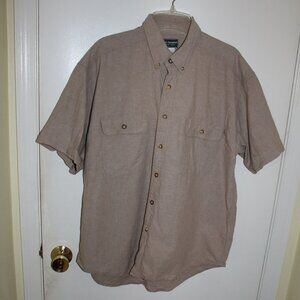 Vintage Basic Equipment Men's Cotton Short Sleeve Button-Up Shirt